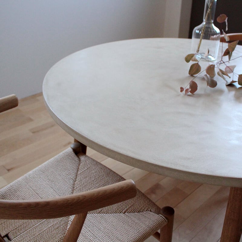 即納可能！ダイニングテーブル アッシュグレイラウンド ベージュ w1100