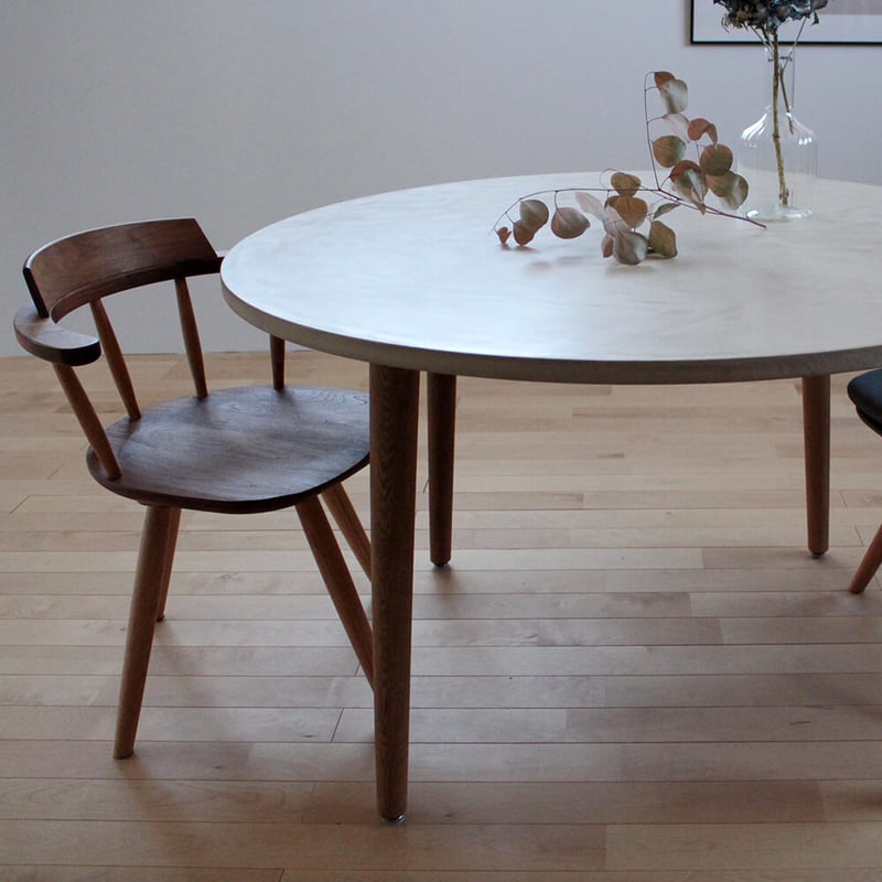 即納可能！ダイニングテーブル アッシュグレイラウンド ベージュ w1100