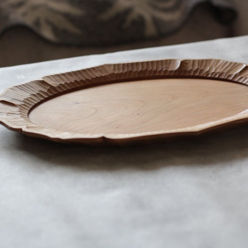 lefz-hk-08 濱端弘太 花オーバル ブラックチェリー材(S) | Leaf Village