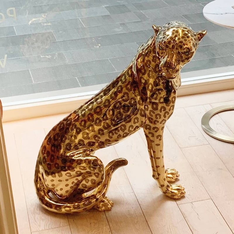 AHURA 】レオパード置き物 ゴールド | APIS NET SHOP