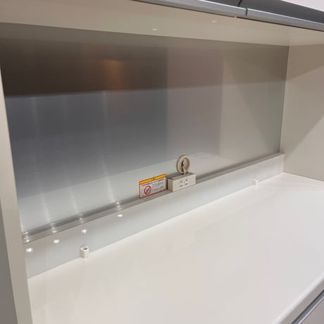 Pamouna　食器棚 120cm パールホワイト　全扉、引き出しサイレントクローズ　拡張コンセント付　ダイヤモンドハイグロス