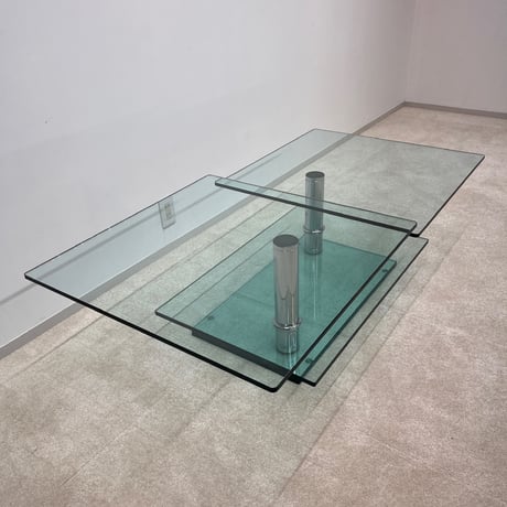 Ronald Schmitt（ロナルド・シュミット）　K500 ガラス　コーヒーテーブル　天板可動式【配送地域限定商品】