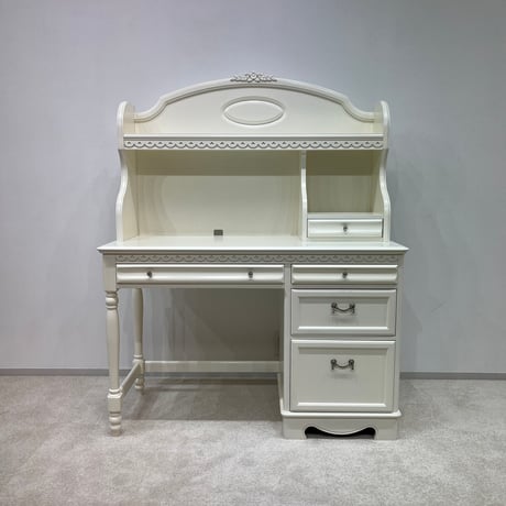 学習机　東海家具工業　デスク&ブックスタンド　白家具　姫系デスク