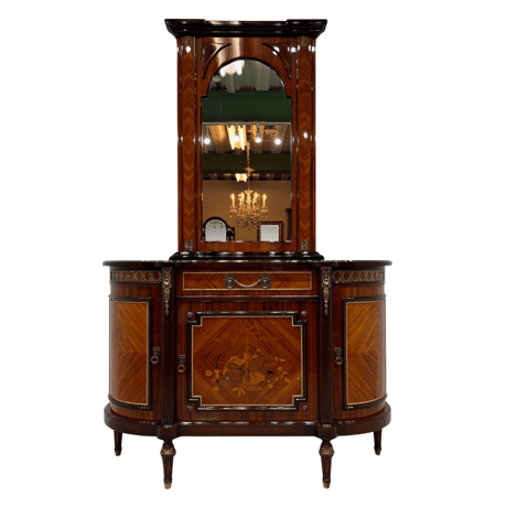 イタリア製 MARCONI ARTE 象嵌細工 ガラス 高級家具 飾り棚 イタリア製 MARCONI ARTE 象嵌細工 ガラス 高級家具 飾り棚 イタリア製