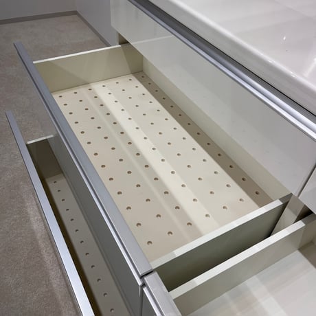 Pamouna　食器棚 120cm パールホワイト　全扉、引き出しサイレントクローズ　拡張コンセント付　ダイヤモンドハイグロス