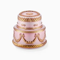 VILLARI リボンガーランド ケーキ型ボックス B   ピンク×ゴールド