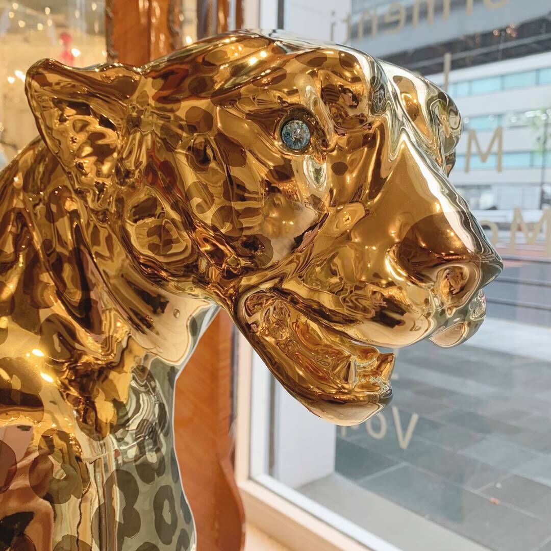 AHURA 】レオパード置き物 ゴールド | APIS NET SHOP