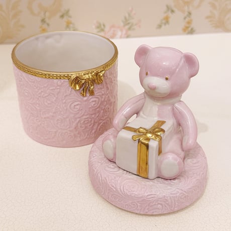 VILLARI ミニ・テディベア ボックス  ピンク