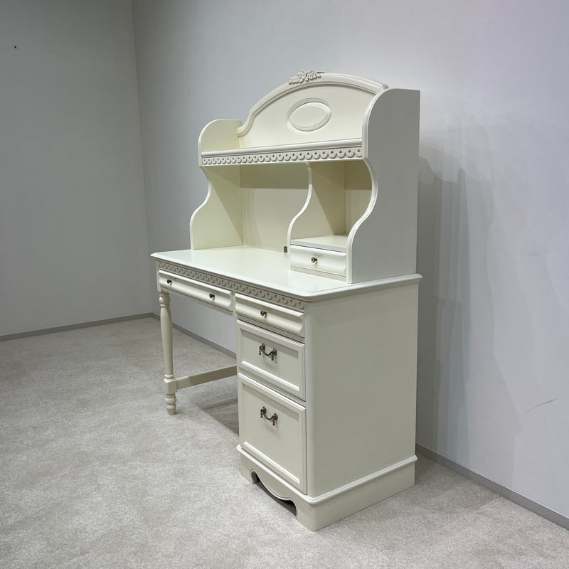 学習机 東海家具工業 デスク&ブックスタンド 白家具 姫系デスク | APIS