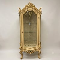 SILIK（シリック）キャビネット　Art.550 　アイボリー　ロココスタイル　ガラス棚