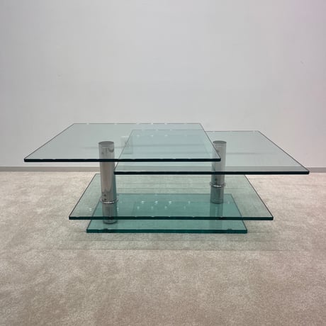 Ronald Schmitt（ロナルド・シュミット）　K500 ガラス　コーヒーテーブル　天板可動式【配送地域限定商品】