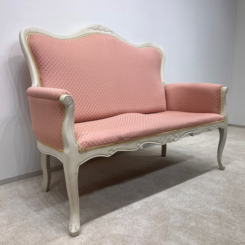 2人掛けソファー ロココ調 ルイ15世スタイル 猫脚 ラブソファ