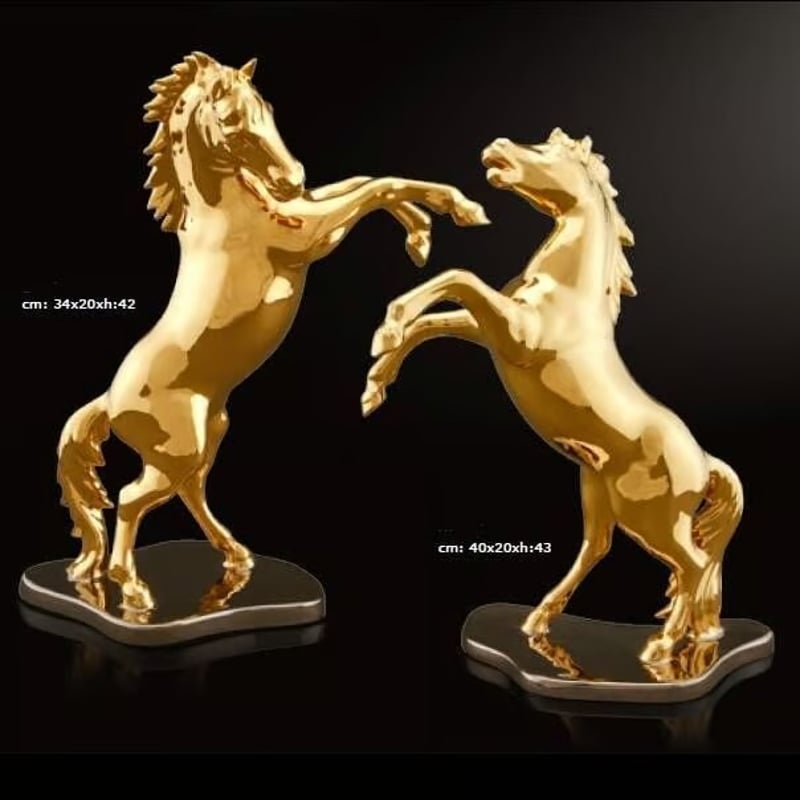 金　馬の置物　ゴールド　チャンピオンシップAQHA 1998世界選手権乗馬ショー AHURA 】ゴールドの馬のオブジェ2 | APIS NET SHOP