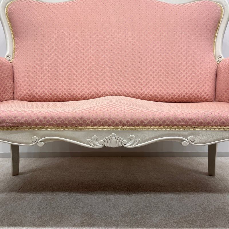 2人掛けソファー ロココ調 ルイ15世スタイル 猫脚 ラブソファ