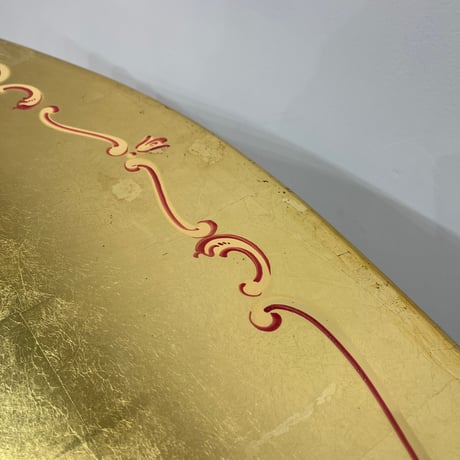 コーヒテーブル　SILIK　金箔 ロココテーブル ガラストップ付き