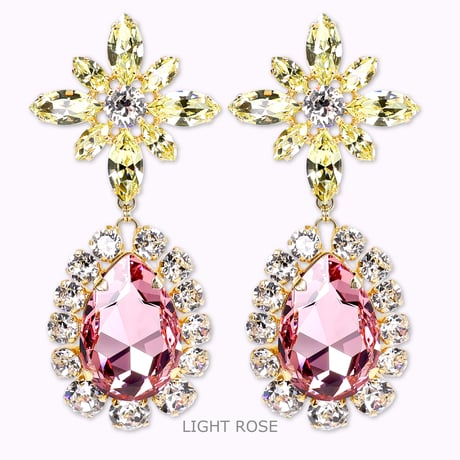 Oversized Teardrop Earrings -LIGHT ROSE-