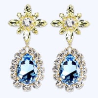 Oversized Teardrop Earrings -AQUA-