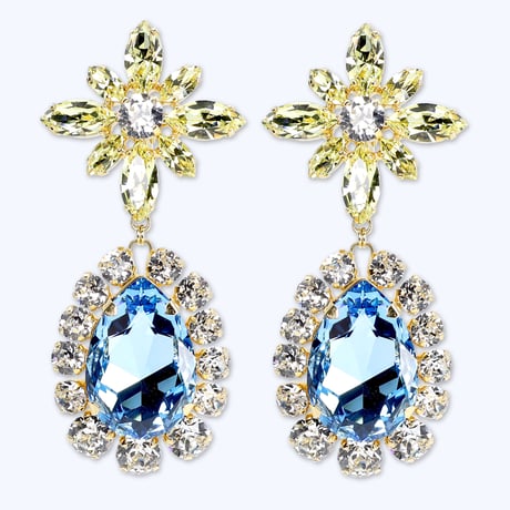 Oversized Teardrop Earrings -AQUA-