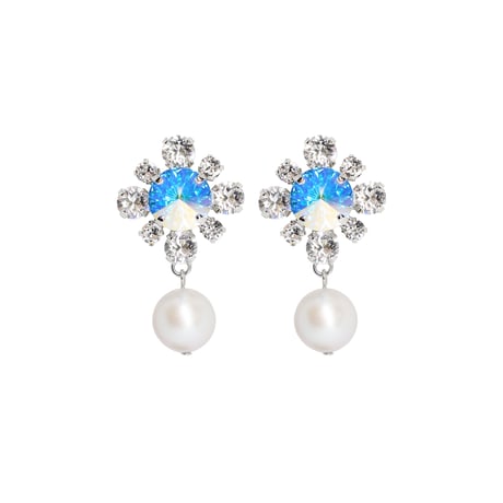 Mini Emblem & Pearl Earrings