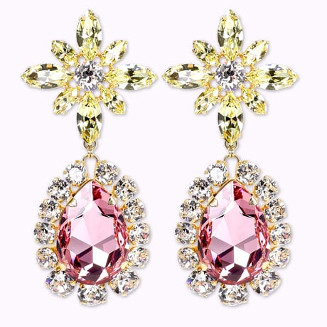 Oversized Teardrop Earrings -LIGHT ROSE-