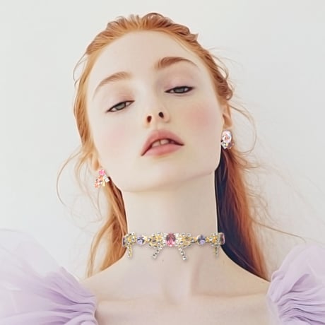 Bow Choker -ROSE-
