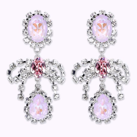 Bow&Drop Earrings -ICY VIOLET-