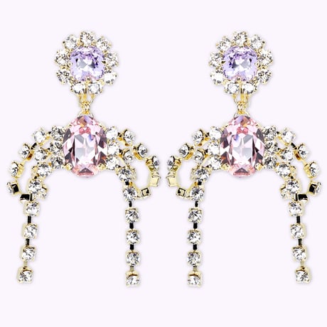 Candy Bow Earrings -LIGHT ROSE-