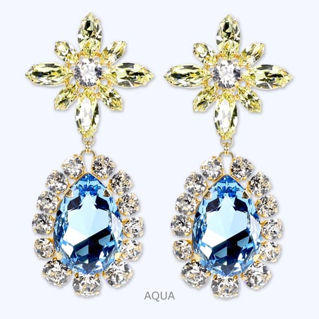 Oversized Teardrop Earrings -AQUA-