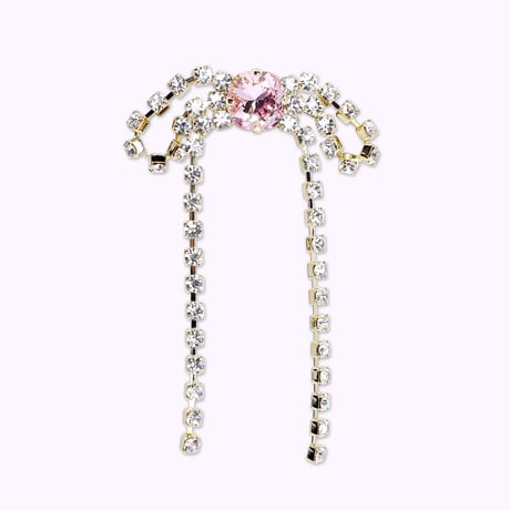 Bow Side Earring -LIGHT ROSE-