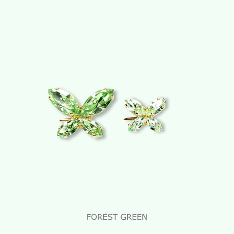 Papillon Side Earrings -FOREST GREEN-