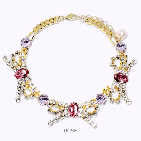 Bow Choker -ROSE-