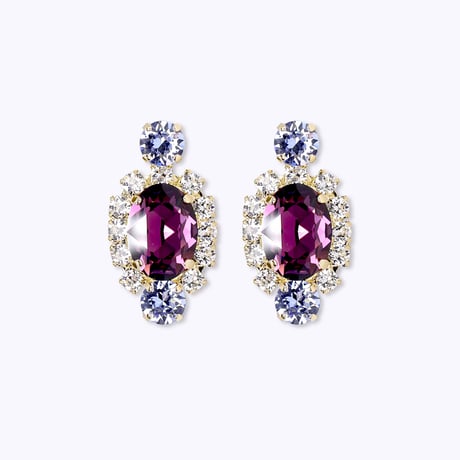 Oval Bijoux Earrings -AMETHYST-