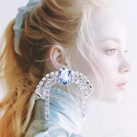 Oversized Bow Earrings -ICY AQUA-