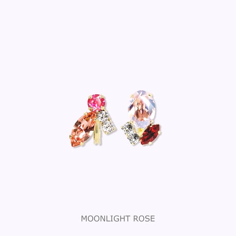 Asymmetric Earrings -MOONLIGHT ROSE-