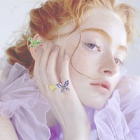 Papillon Side Earrings -FOREST GREEN-
