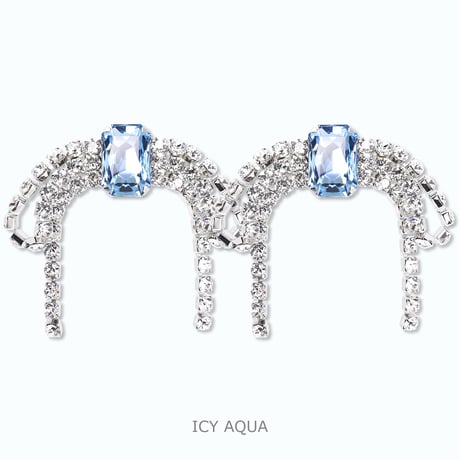 Oversized Bow Earrings -ICY AQUA-