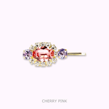 Oval Bijoux Hair-pin -CHERRY PINK-