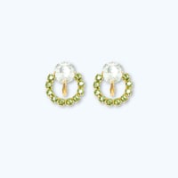 Crystal Ring Earrings -LIGHT BLUE-