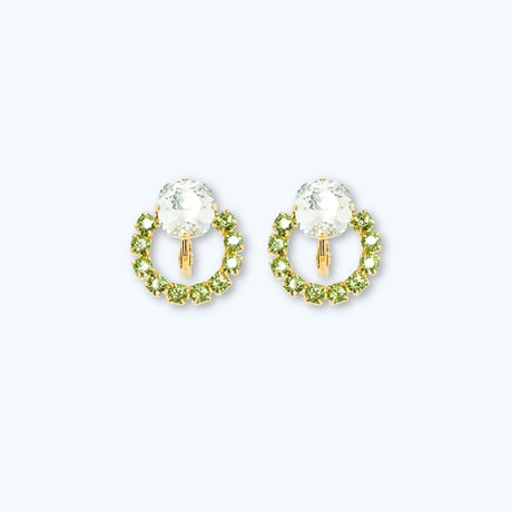 Crystal Ring Earrings -LIGHT BLUE-