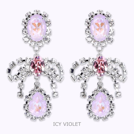 Bow&Drop Earrings -ICY VIOLET-