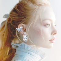 Oval Bijoux Earrings -LIGHT BLUE-