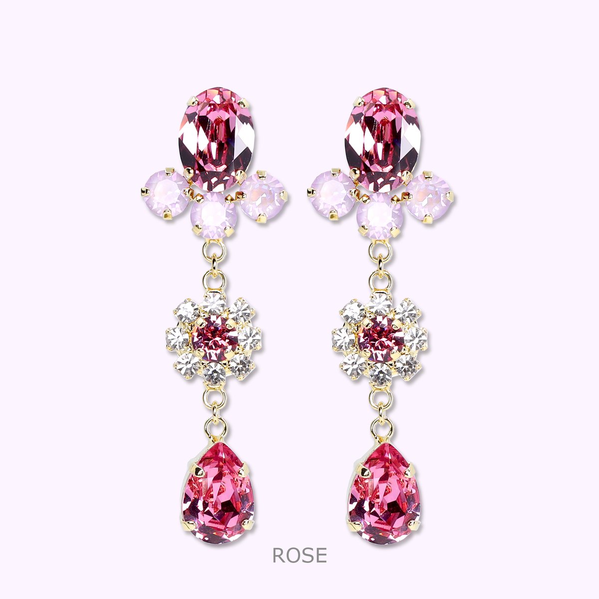 Mini Drop Earrings -ROSE- | CITRON Bijoux onlin