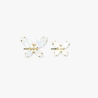 Papillon Side Earrings -WHITE OPAL-