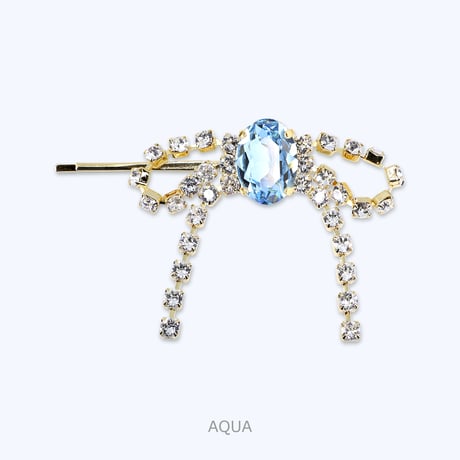 Candy Bow Hair-pin -AQUA-