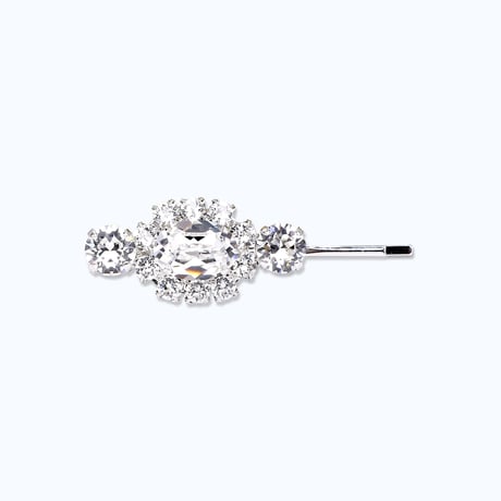 Mini Oval Bijoux Hair-pin -CRYSTAL-