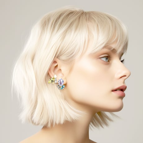 Asymmetric Earrings -MOONLIGHT FREESIA-