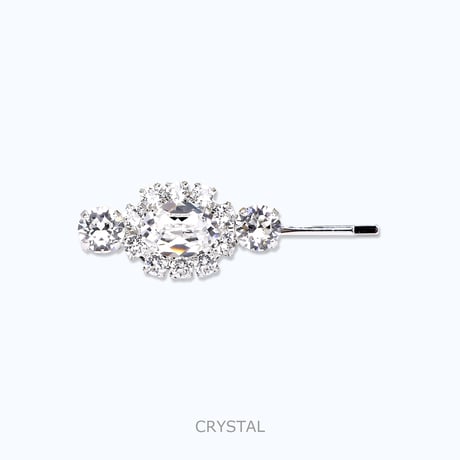 Mini Oval Bijoux Hair-pin -CRYSTAL-