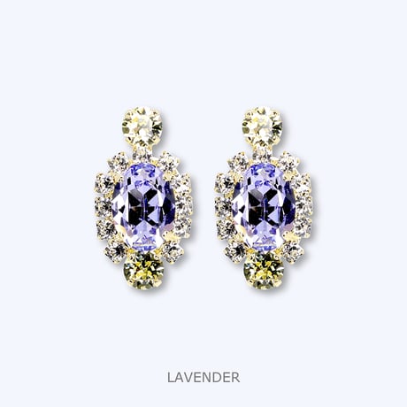 Oval Bijoux Earrings -LAVENDER-
