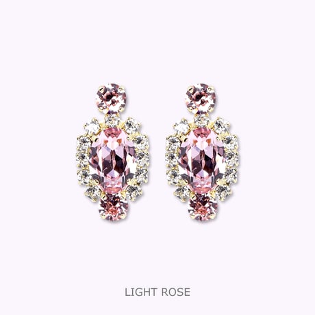 Oval Bijoux Earrings -LIGHT ROSE-