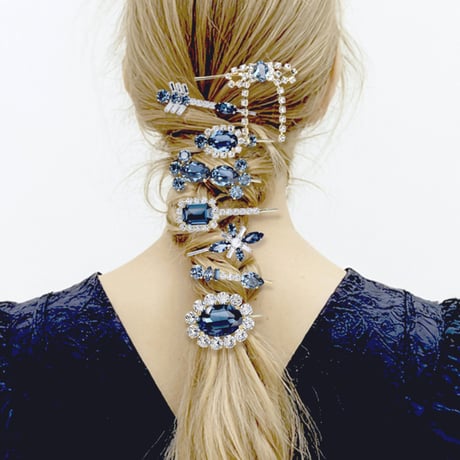 Rectangle Bijoux Hair-pin -MIDNIGHT-